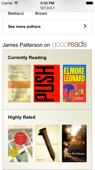 Author's Goodreads data