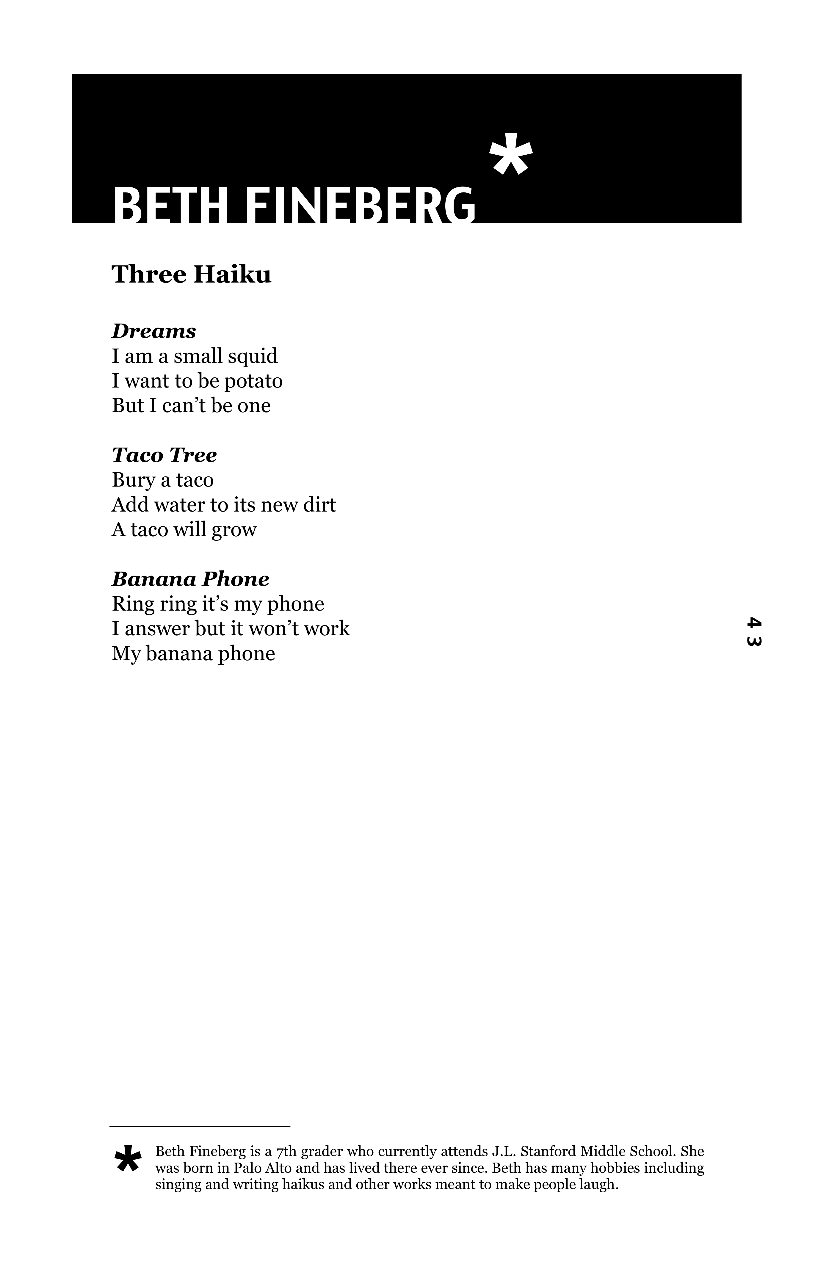 Three haiku by a student